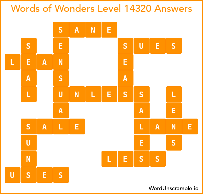 Words of Wonders Level 14320 Answers