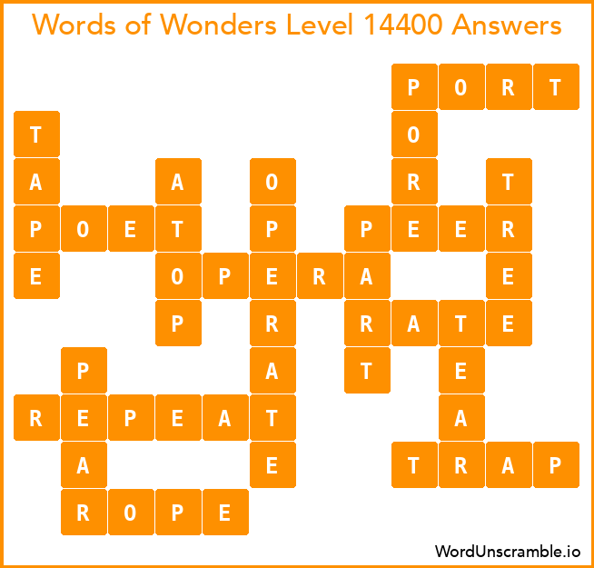 Words of Wonders Level 14400 Answers