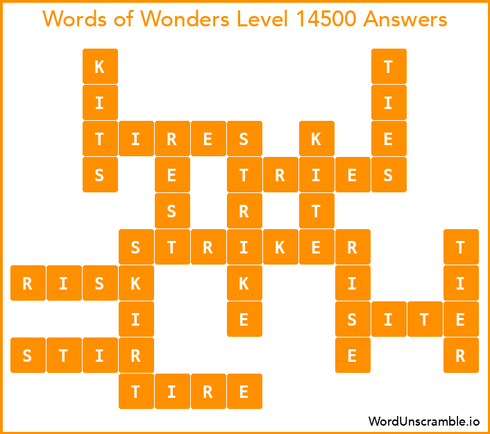 Words of Wonders Level 14500 Answers
