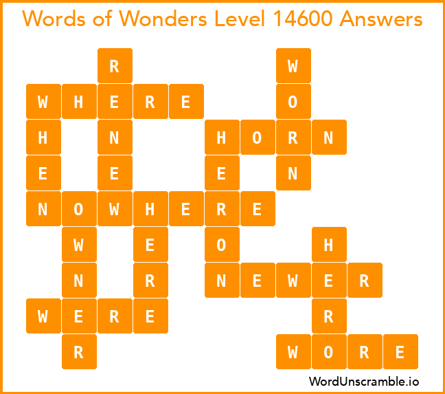 Words of Wonders Level 14600 Answers