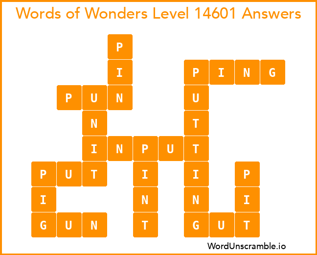 Words of Wonders Level 14601 Answers