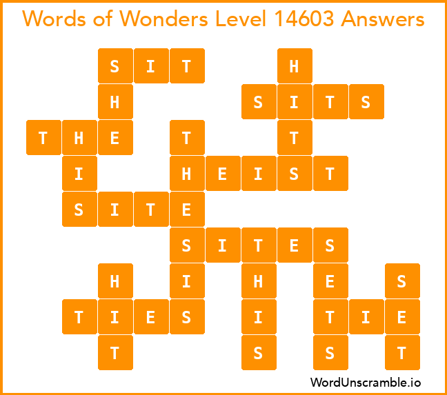 Words of Wonders Level 14603 Answers