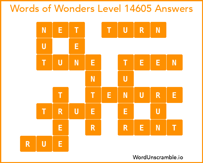 Words of Wonders Level 14605 Answers