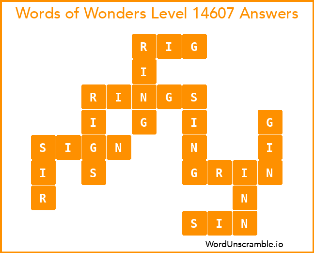 Words of Wonders Level 14607 Answers