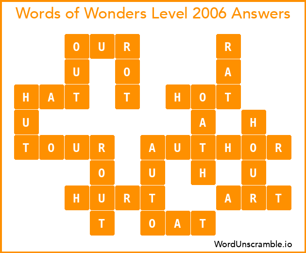 Words of Wonders Level 2006 Answers