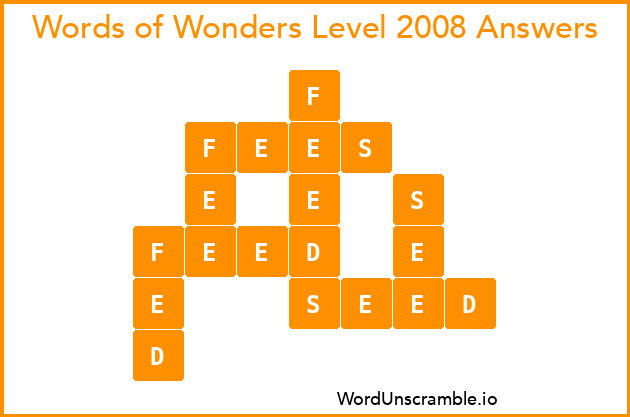 Words of Wonders Level 2008 Answers