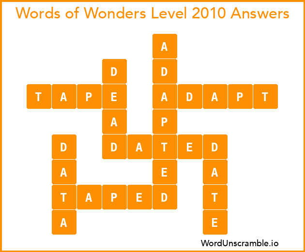 Words of Wonders Level 2010 Answers