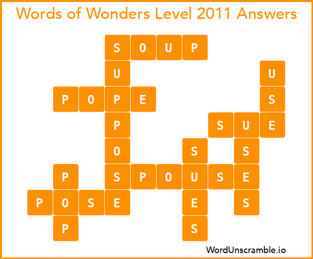 Words of Wonders Level 2011 Answers