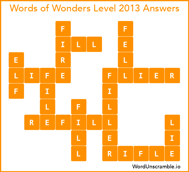 Words of Wonders Level 2013 Answers