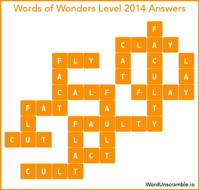 Words of Wonders Level 2014 Answers