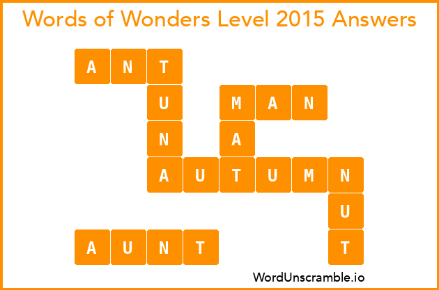 Words of Wonders Level 2015 Answers