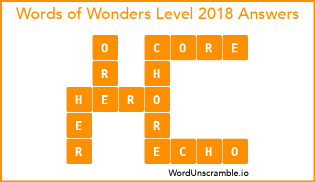 Words of Wonders Level 2018 Answers