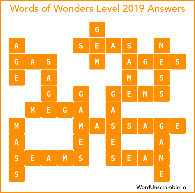 Words of Wonders Level 2019 Answers