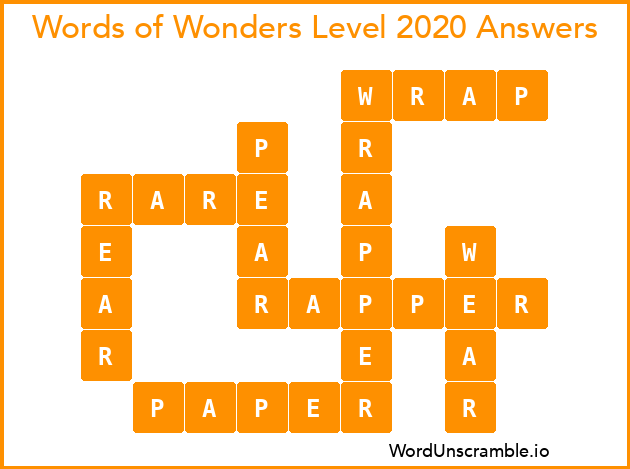 Words of Wonders Level 2020 Answers