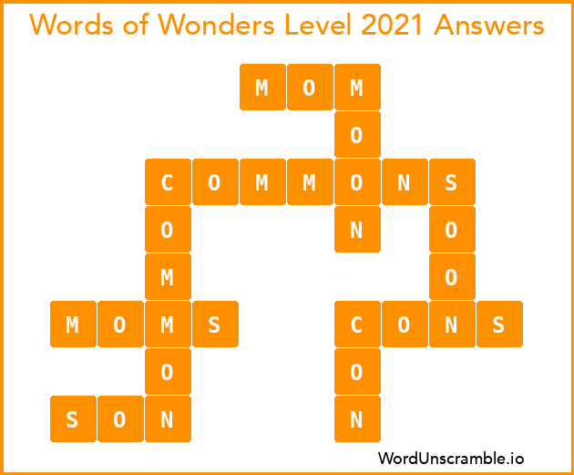 Words of Wonders Level 2021 Answers