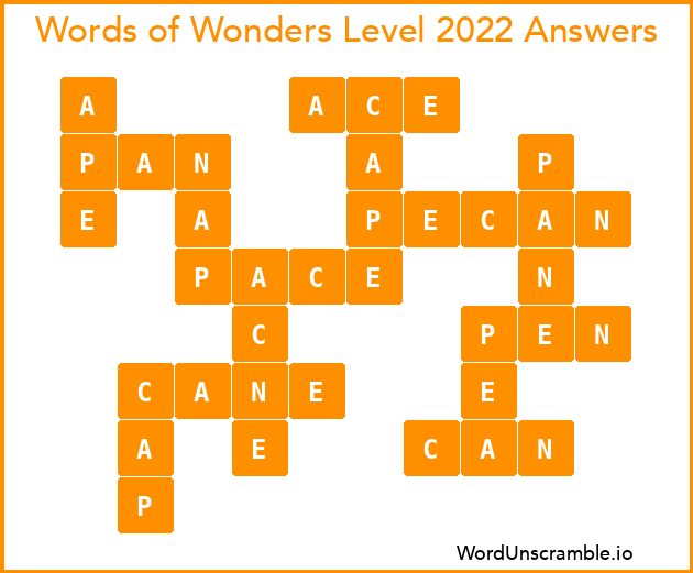 Words of Wonders Level 2022 Answers