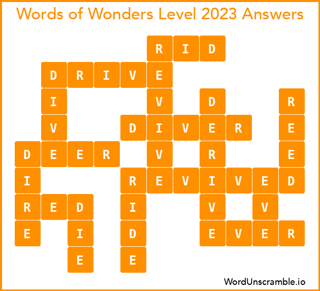 Words of Wonders Level 2023 Answers
