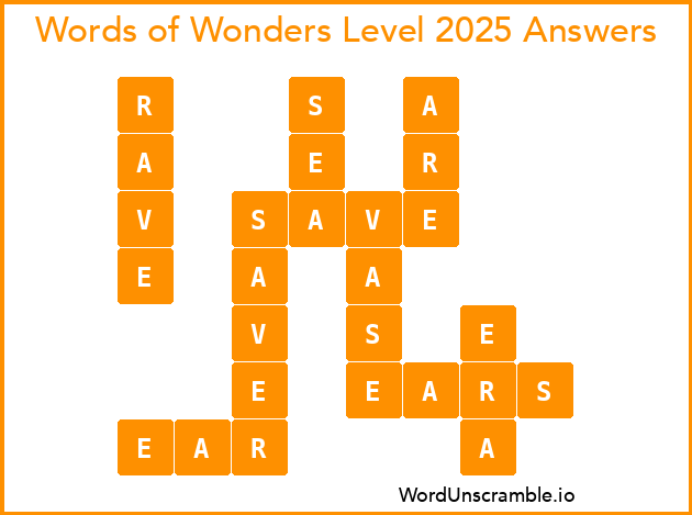 Words of Wonders Level 2025 Answers