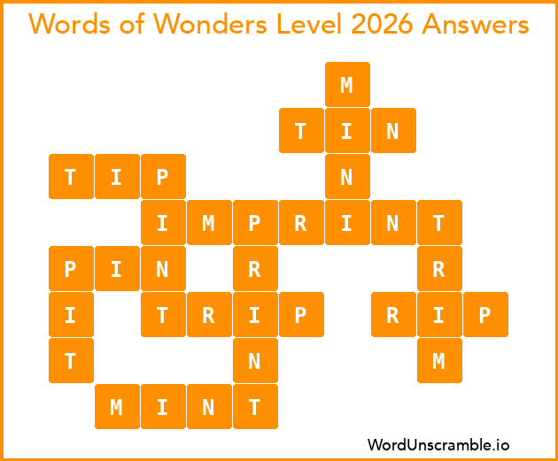 Words of Wonders Level 2026 Answers