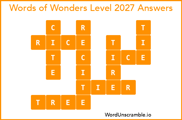 Words of Wonders Level 2027 Answers