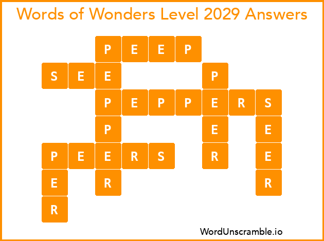 Words of Wonders Level 2029 Answers