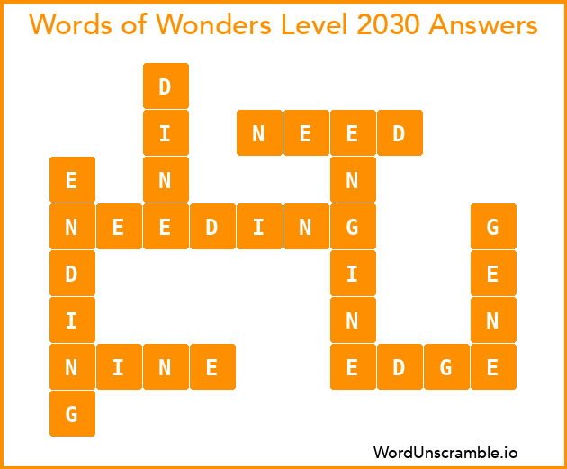 Words of Wonders Level 2030 Answers
