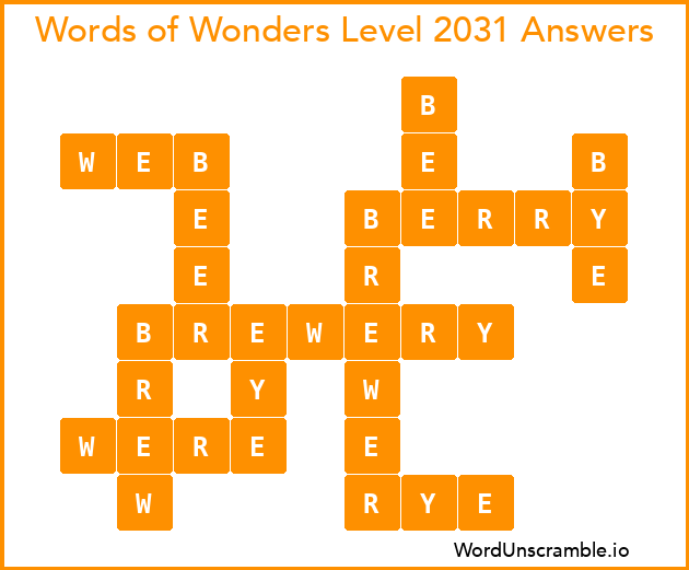 Words of Wonders Level 2031 Answers