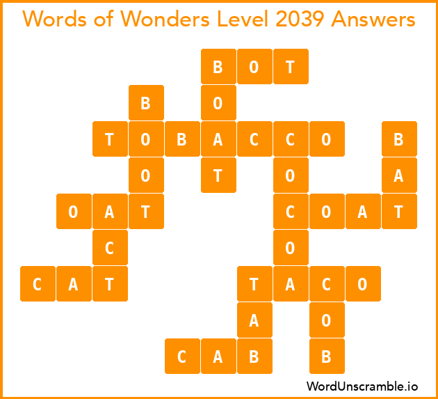 Words of Wonders Level 2039 Answers