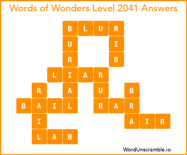 Words of Wonders Level 2041 Answers