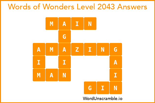 Words of Wonders Level 2043 Answers