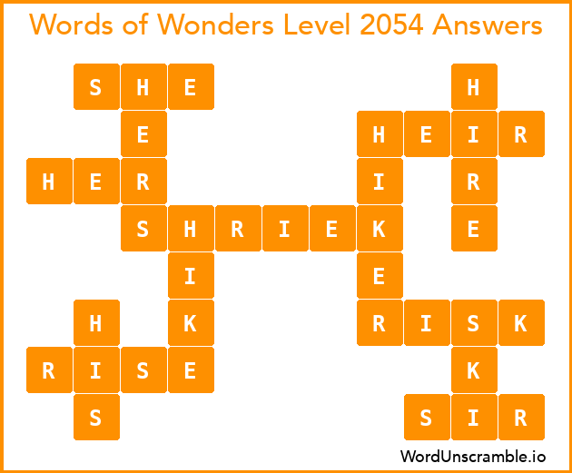 Words of Wonders Level 2054 Answers