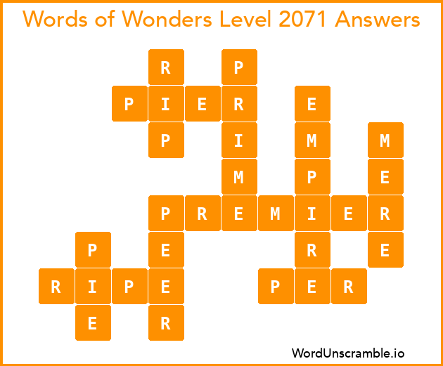 Words of Wonders Level 2071 Answers