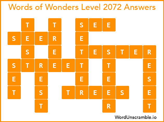 Words of Wonders Level 2072 Answers