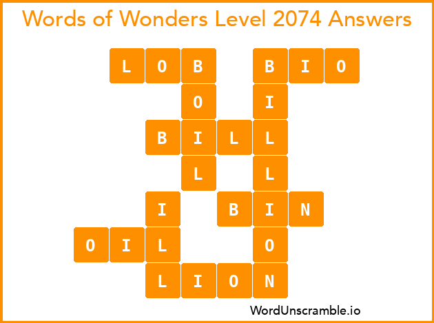 Words of Wonders Level 2074 Answers