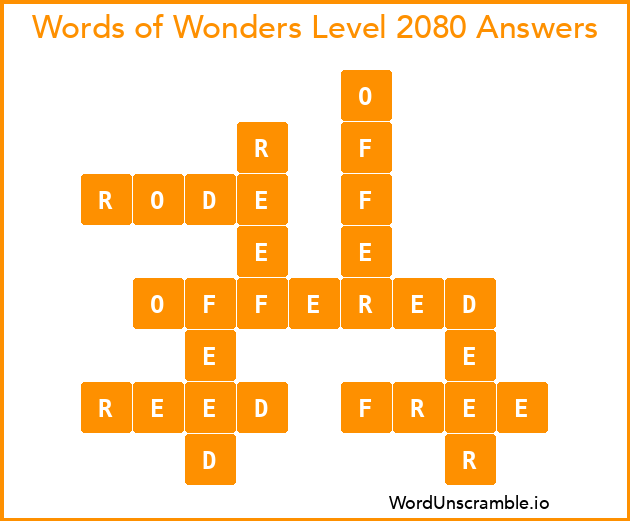 Words of Wonders Level 2080 Answers