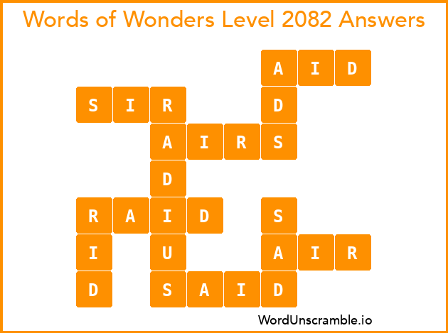 Words of Wonders Level 2082 Answers