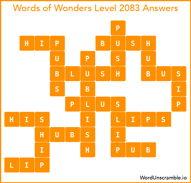 Words of Wonders Level 2083 Answers