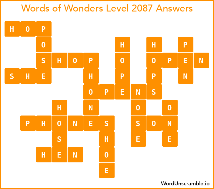 Words of Wonders Level 2087 Answers