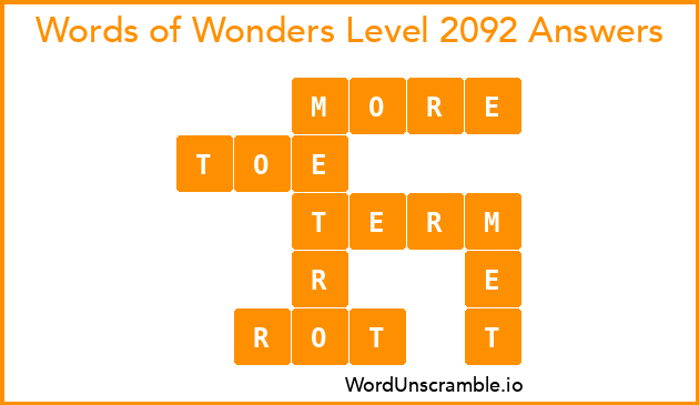 Words of Wonders Level 2092 Answers