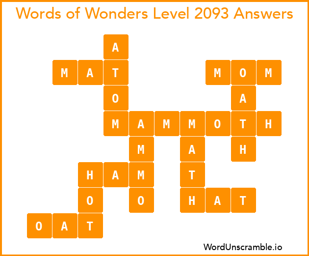 Words of Wonders Level 2093 Answers