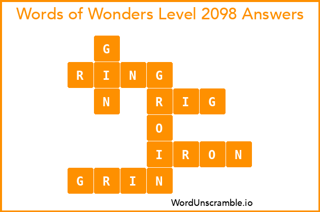 Words of Wonders Level 2098 Answers