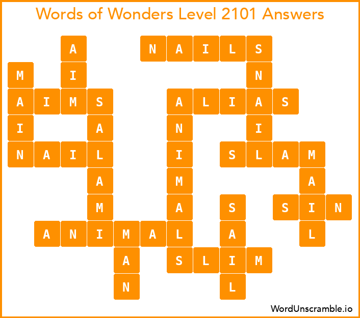 Words of Wonders Level 2101 Answers