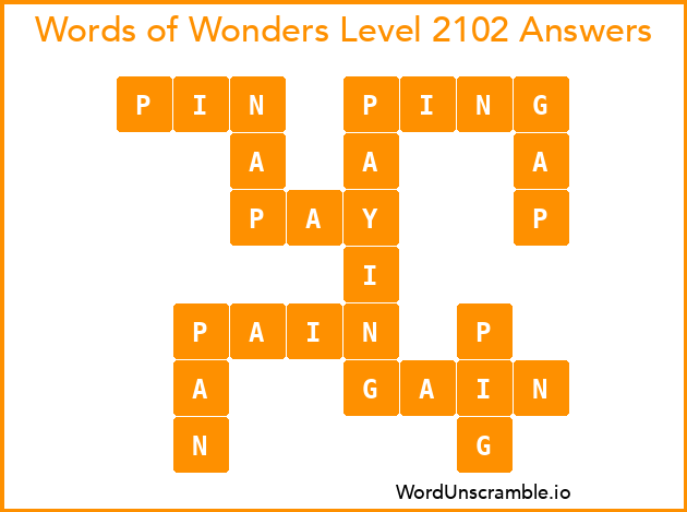 Words of Wonders Level 2102 Answers