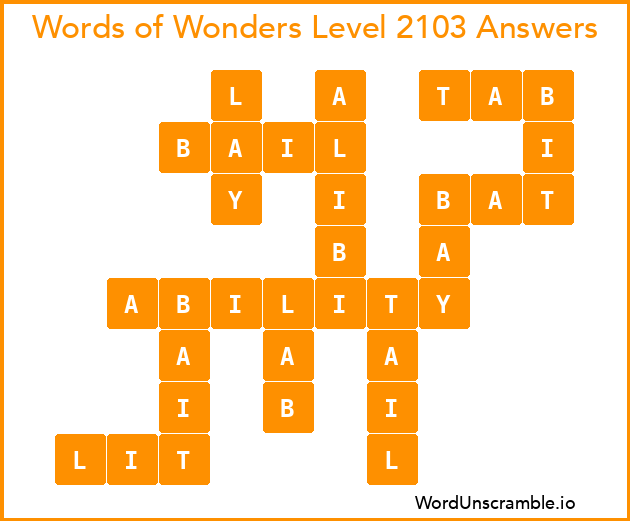 Words of Wonders Level 2103 Answers