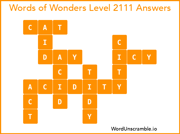 Words of Wonders Level 2111 Answers