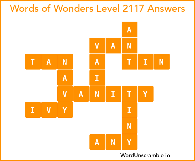 Words of Wonders Level 2117 Answers