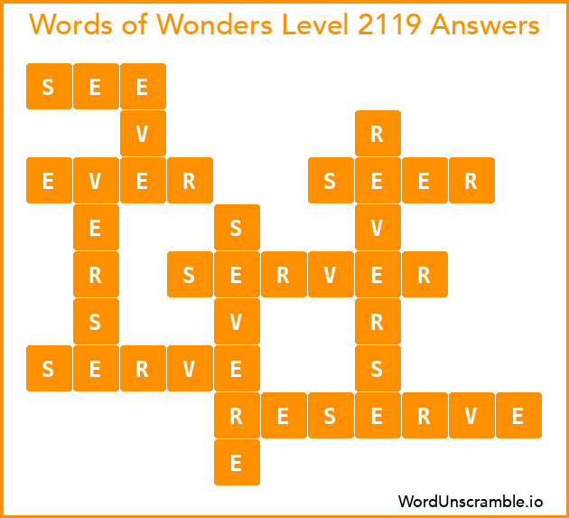 Words of Wonders Level 2119 Answers