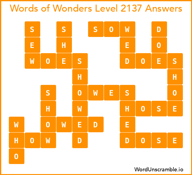 Words of Wonders Level 2137 Answers