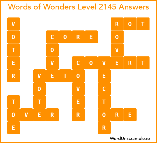 Words of Wonders Level 2145 Answers