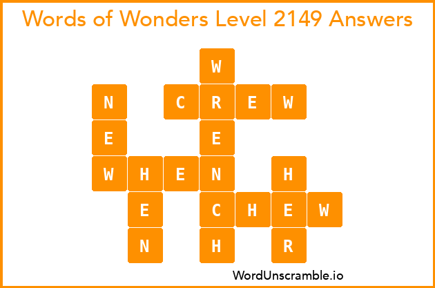 Words of Wonders Level 2149 Answers